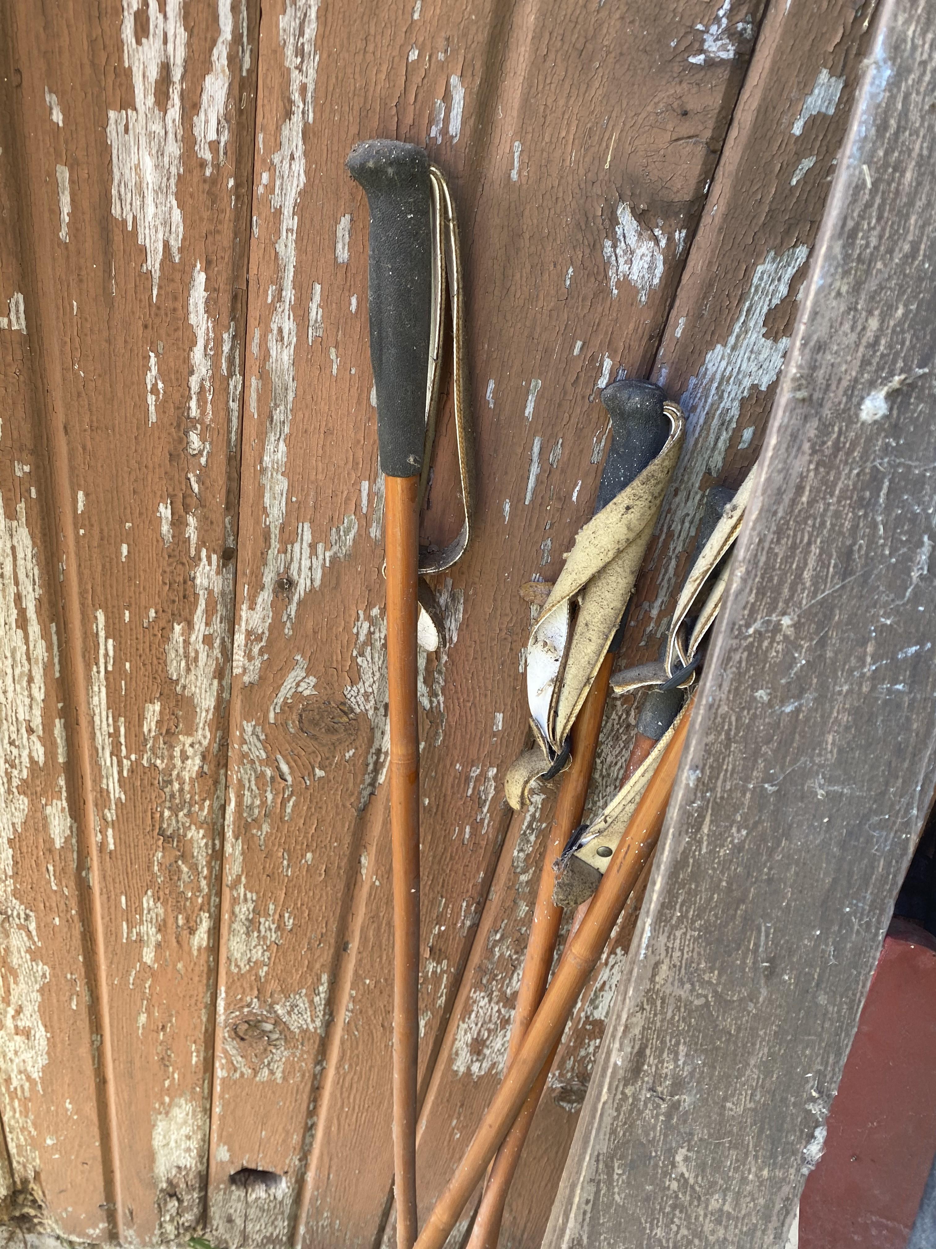 Group lot of assorted skis including wood