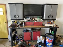 Large craftsman workbench with cupboards