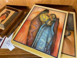 Shelf lot of DeGrazia Art pieces and more