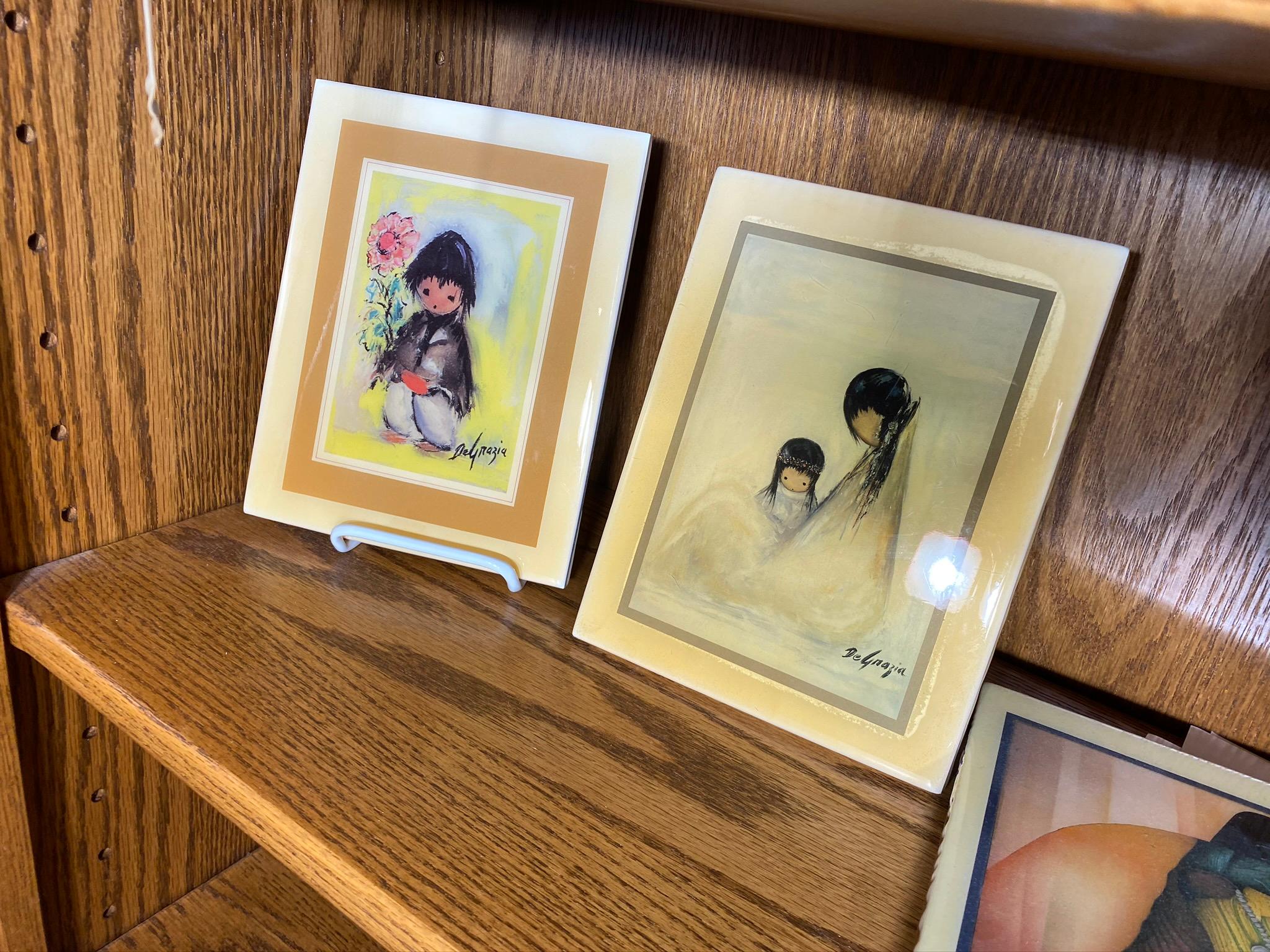 Shelf lot of DeGrazia Art pieces and more