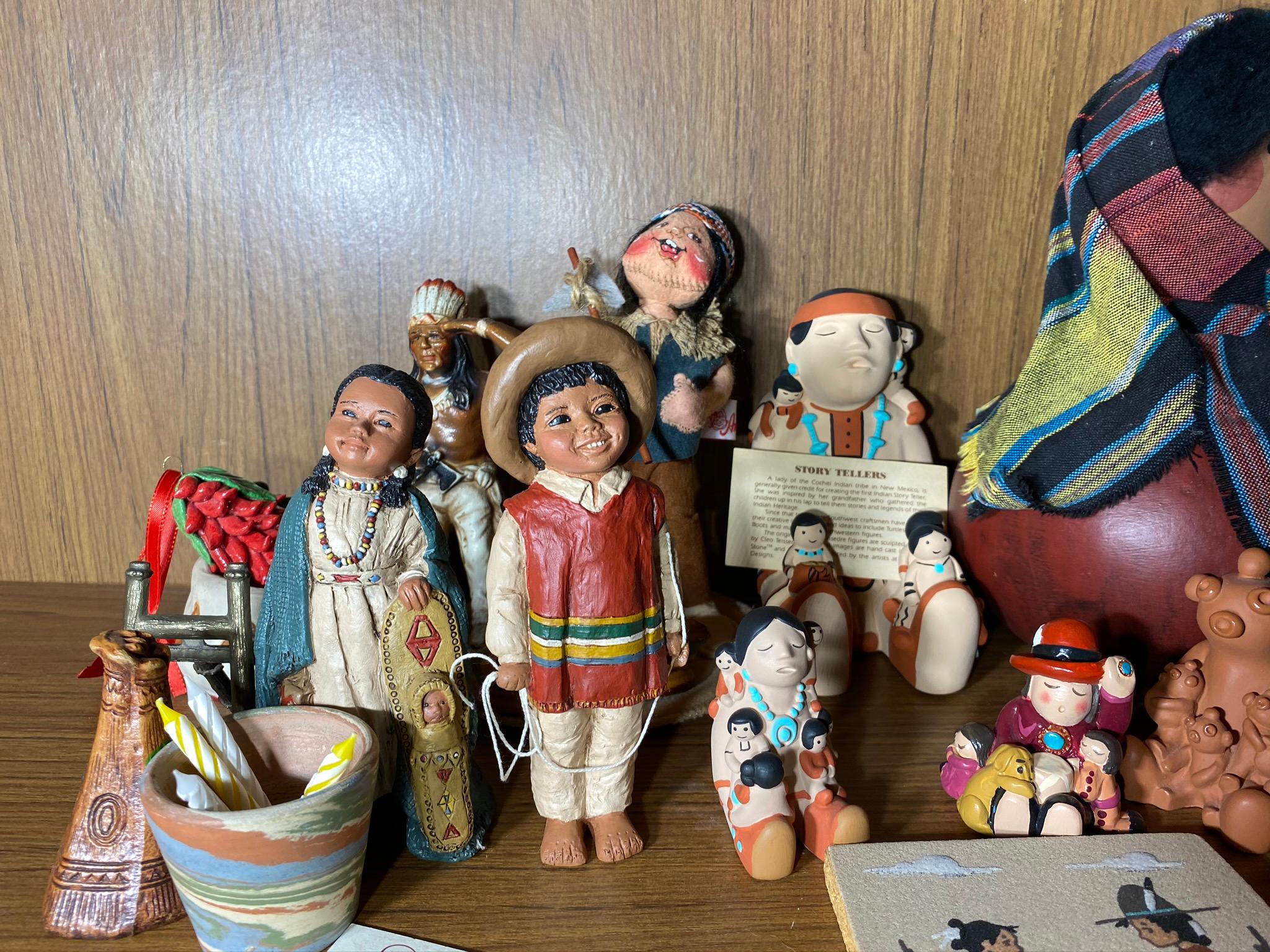 Group lot of Native American themed figurines