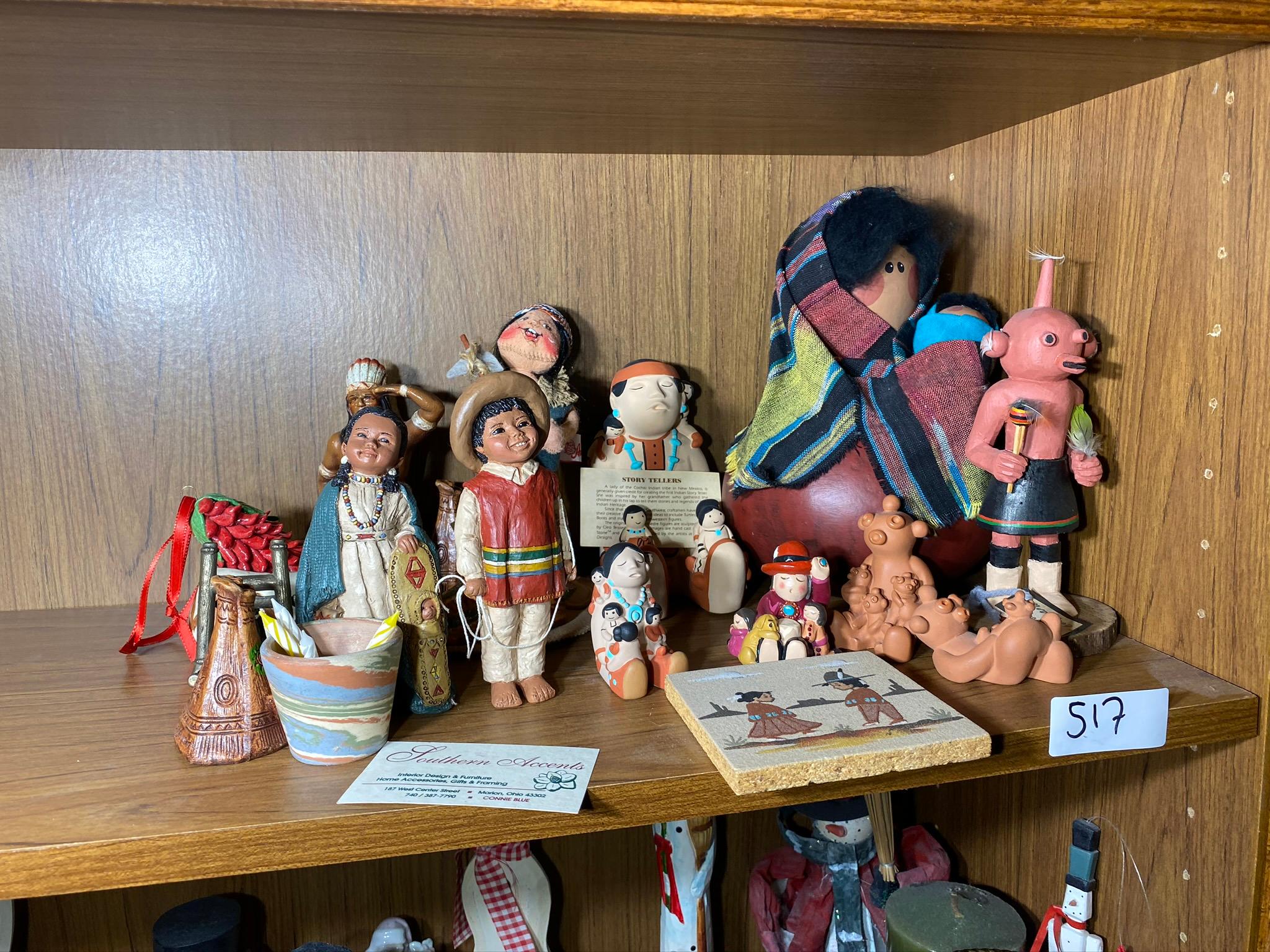 Group lot of Native American themed figurines