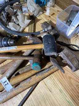 Group lot of assorted workbench tools