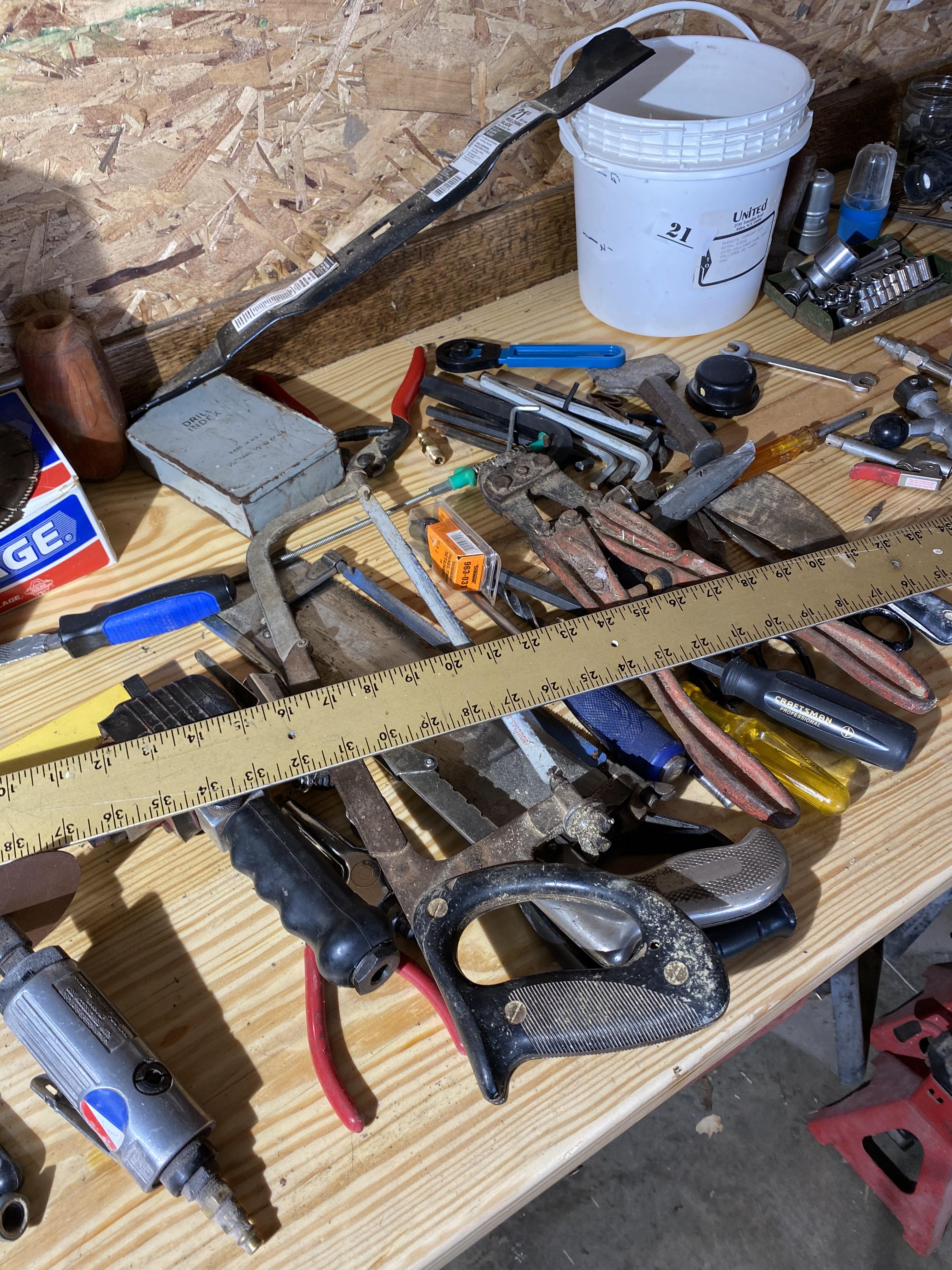 Workbench contents top lot - tools and more