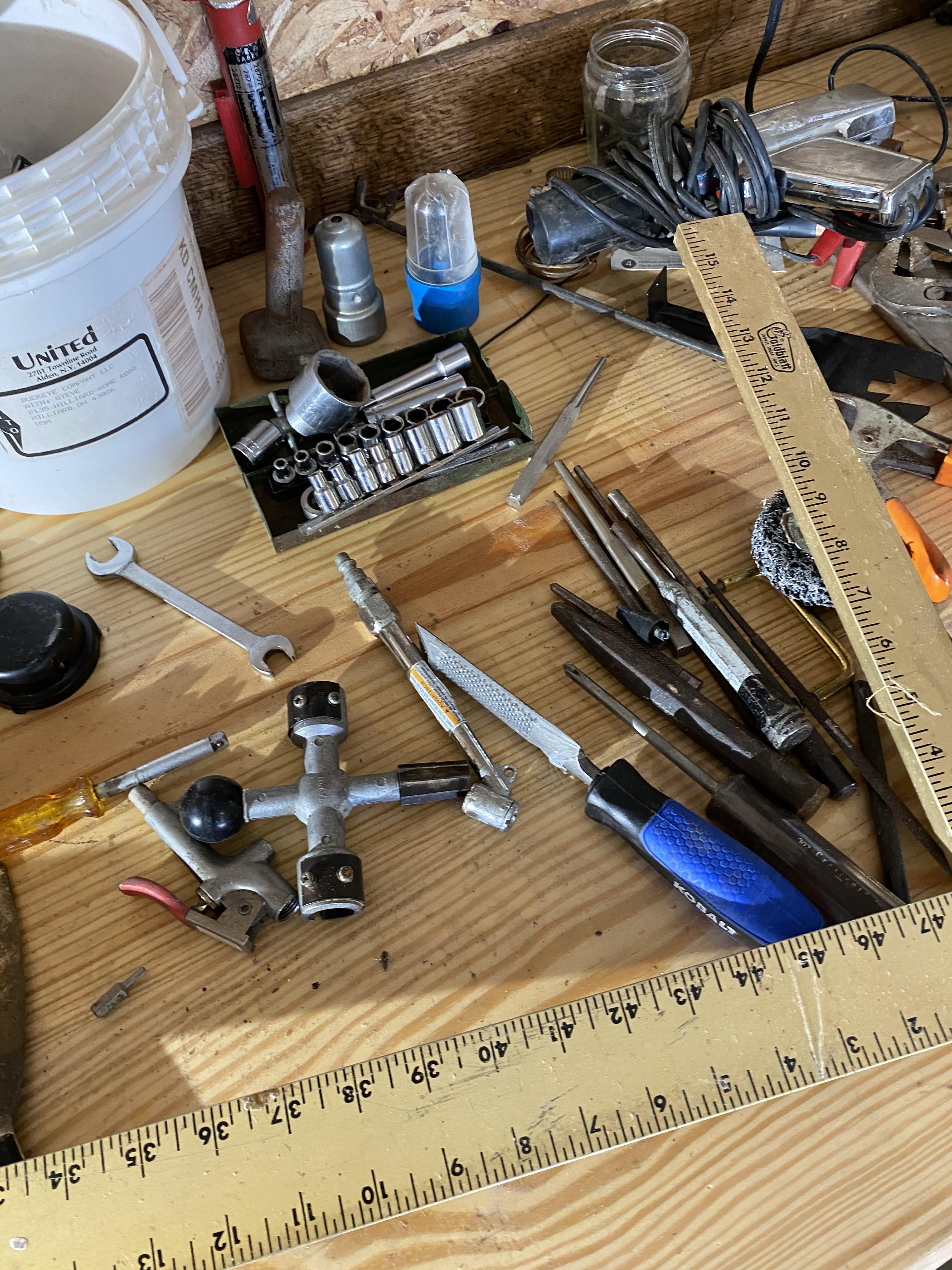 Workbench contents top lot - tools and more