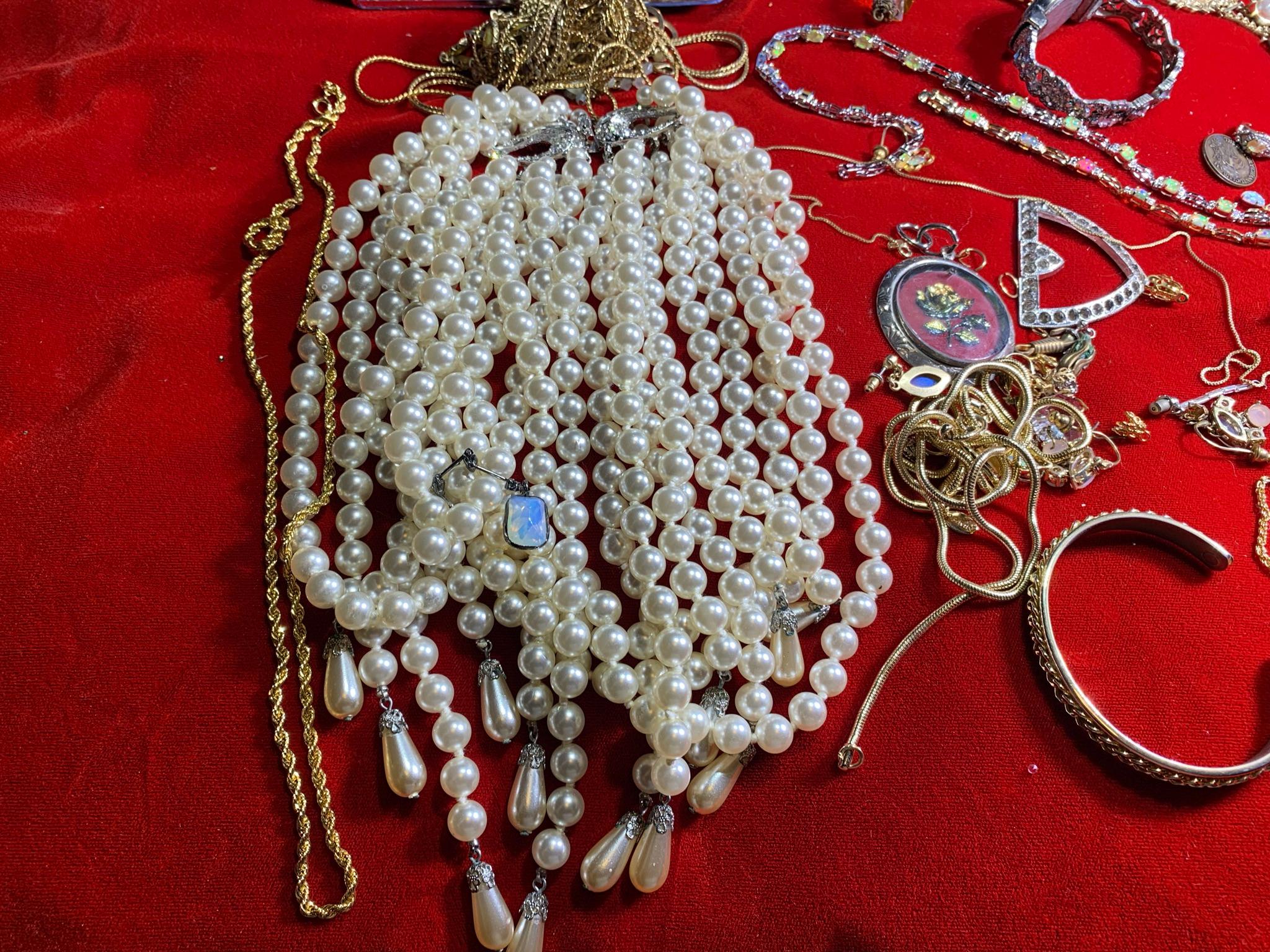 Great Group of Costume Jewelry Including Some Sterling