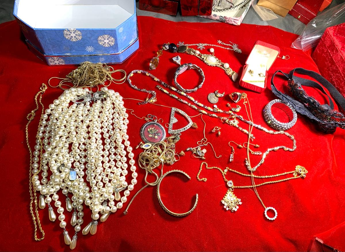 Great Group of Costume Jewelry Including Some Sterling