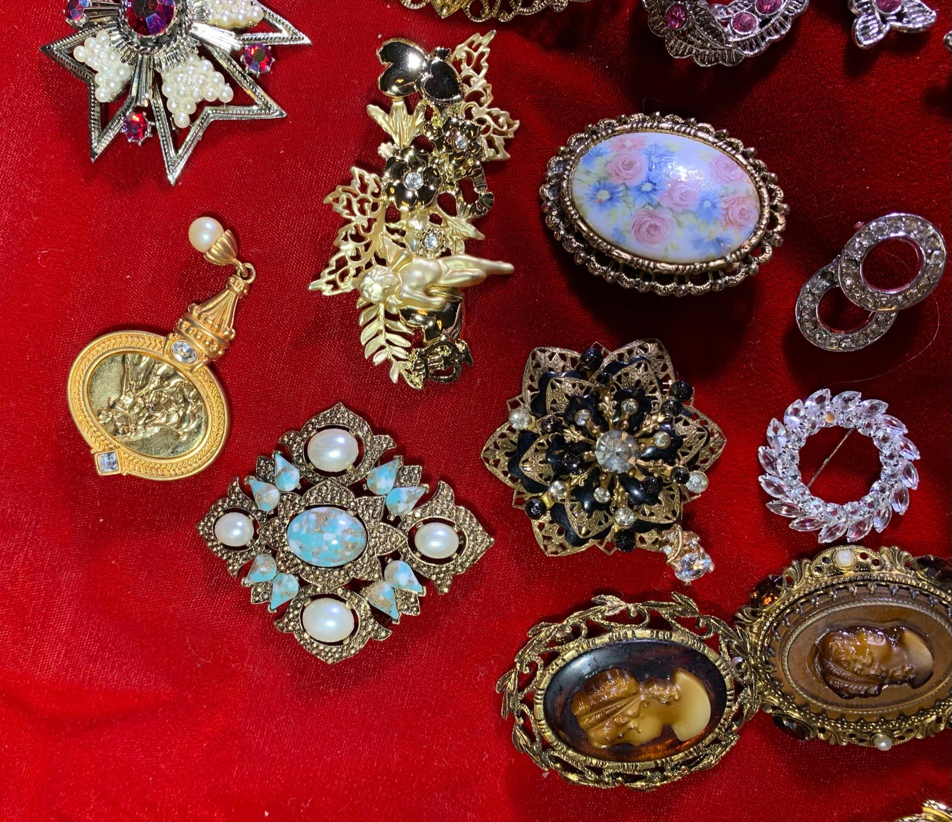 Great Group of Costume Brooches