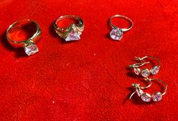 Group of Costume Rings & Costume Necklaces (1 Necklace is Sterling)