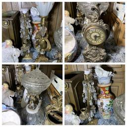 Battery Operated Clock, Willow Tree Figurine, Vintage Lamp, Vase & More