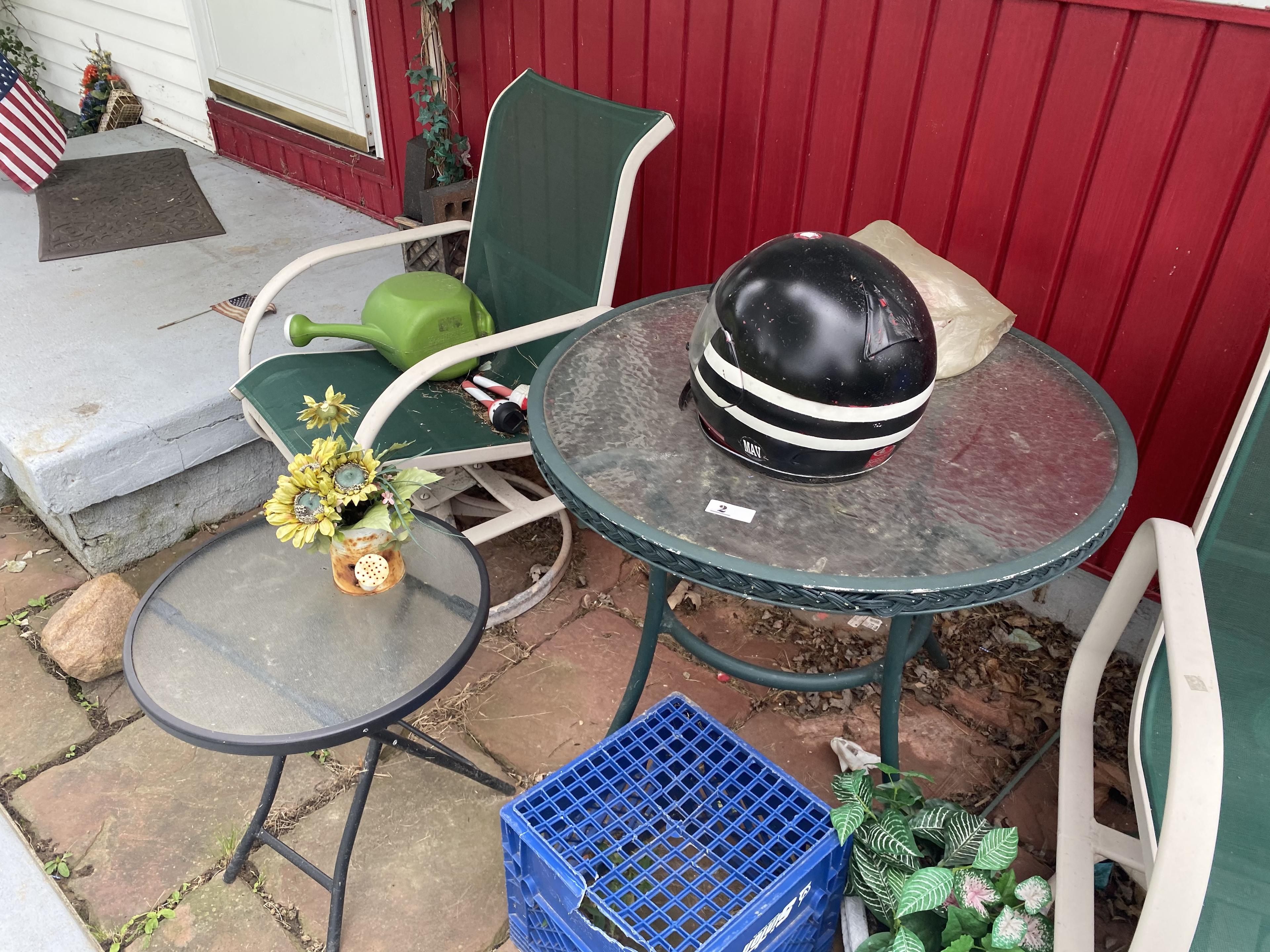 Outdoor items in front of house