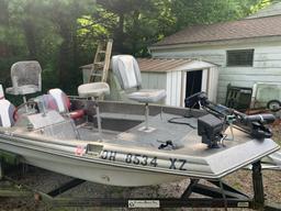 Sea Sprite Fishing Boat Model 1573 0/8 with 75 HP Johnson Motor & Custom Haul Trailer