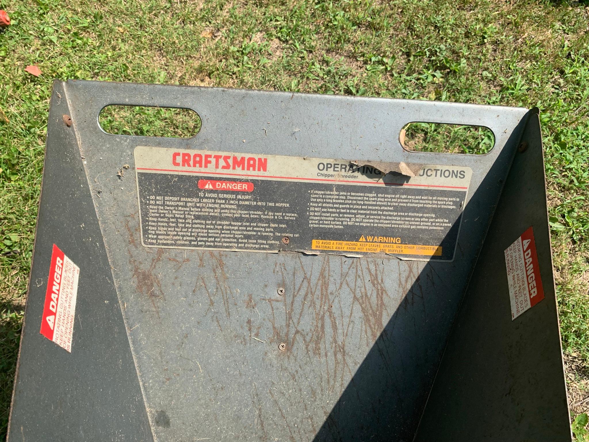 Craftsman 8 HP Shredder Wood Chipper.  Has Compression.