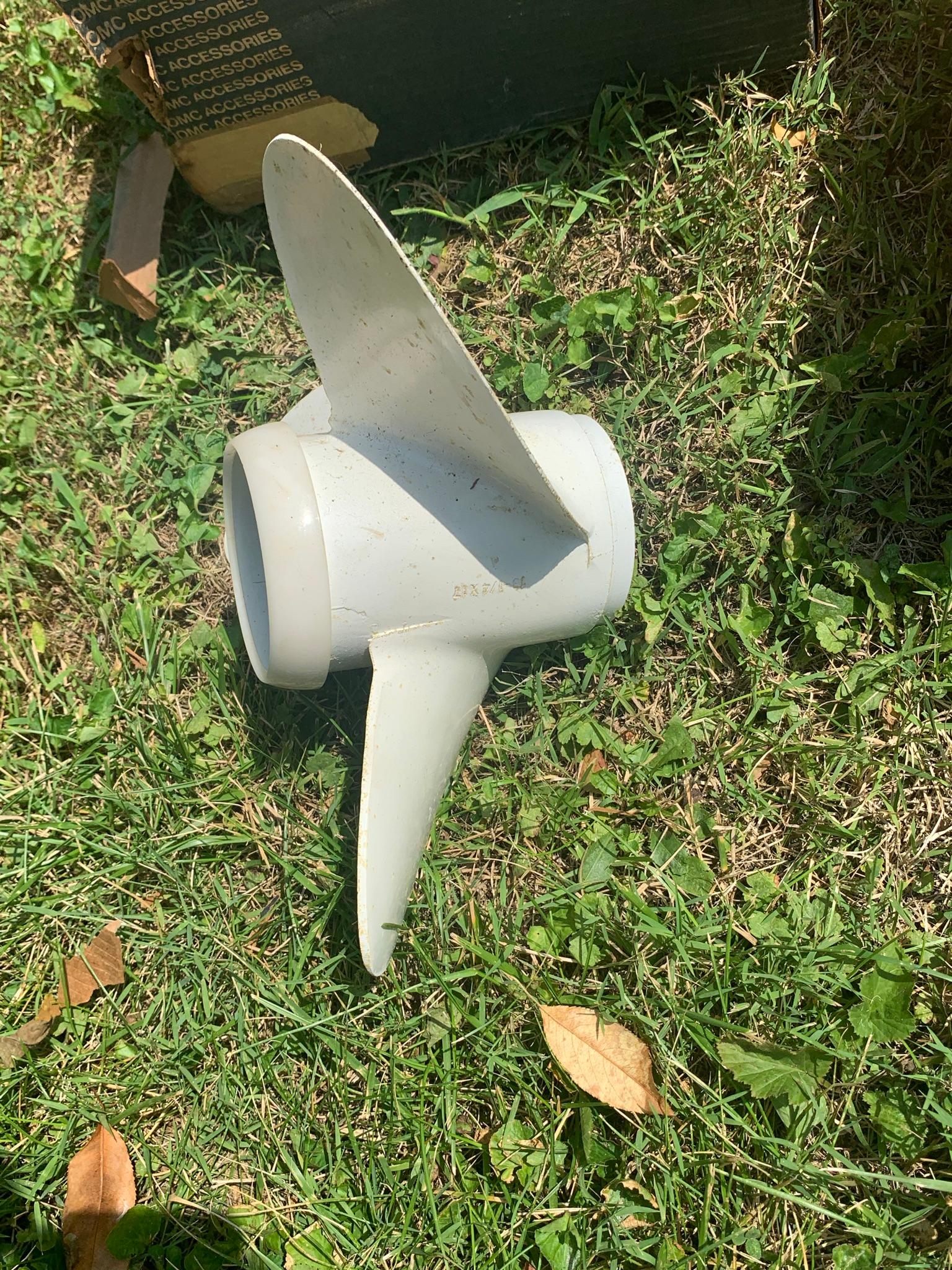 2 Boat Propellers.  1 by OMC.  See Photos for Damage