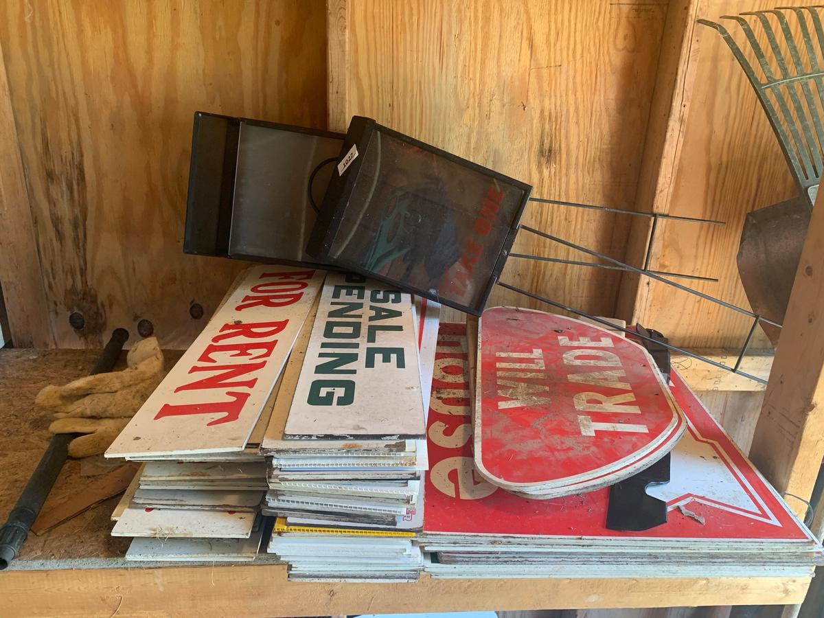 Huge Lot of Real Estate Signage & Mower Blade