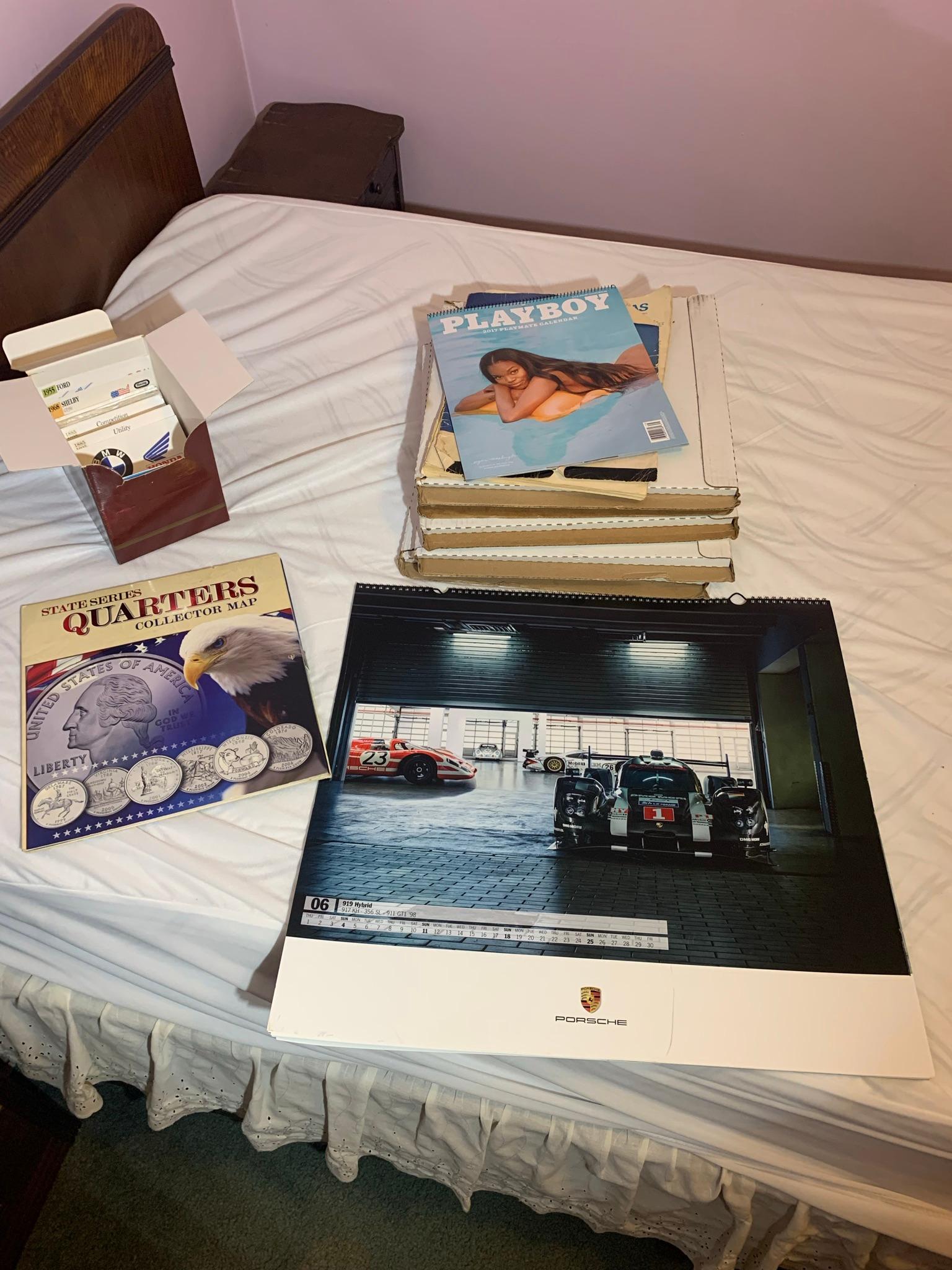 Quarter Collector Map, Porsche Calendar, Playboy Calendar & Sports Illustrated Calendar