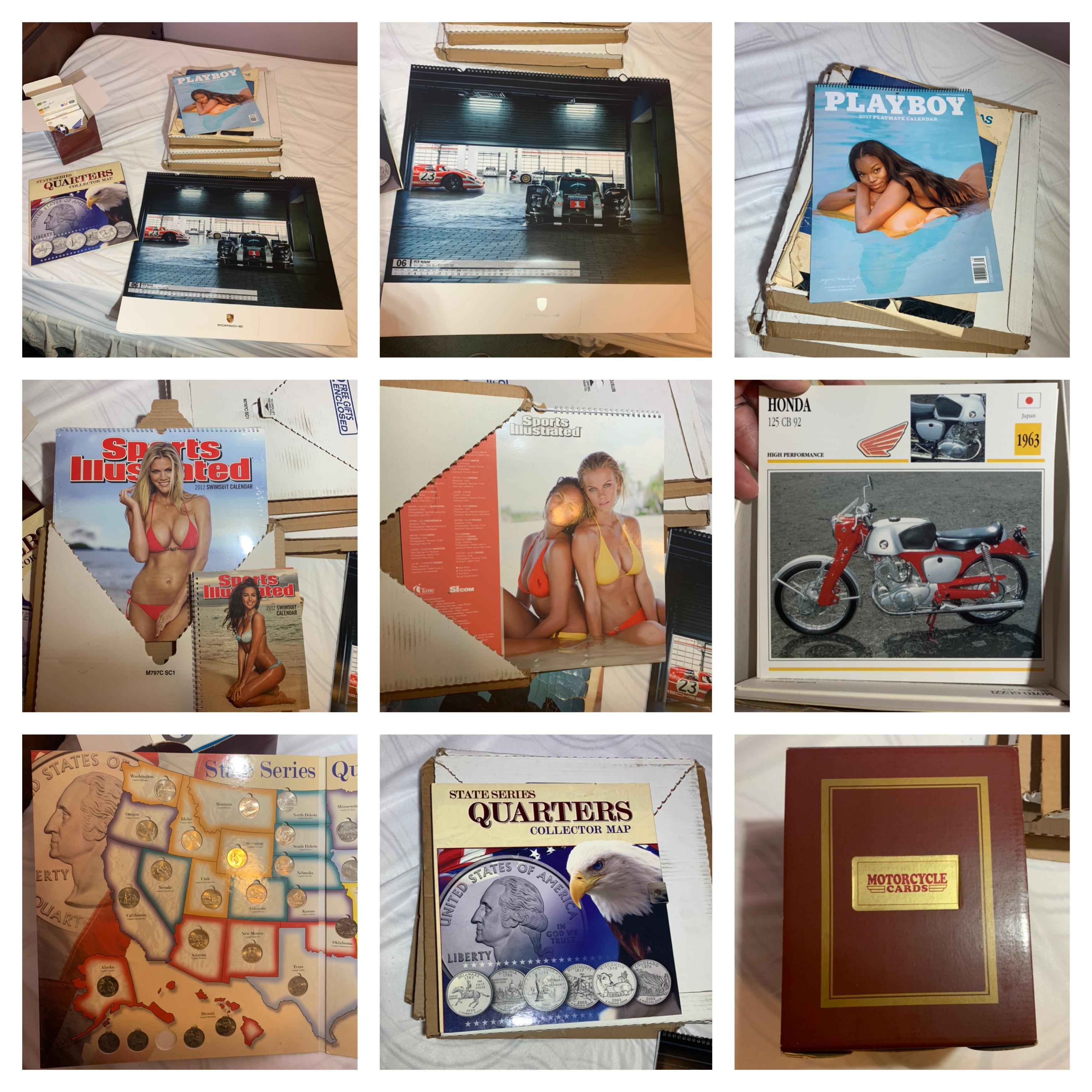 Quarter Collector Map, Porsche Calendar, Playboy Calendar & Sports Illustrated Calendar