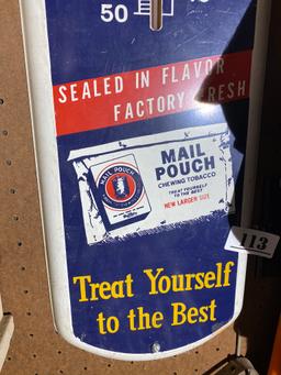 Vintage Mail Pouch Tobacco Advertising Thermometer