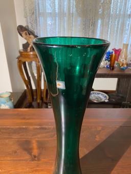 Vintage Blenko Glass Vase in Green