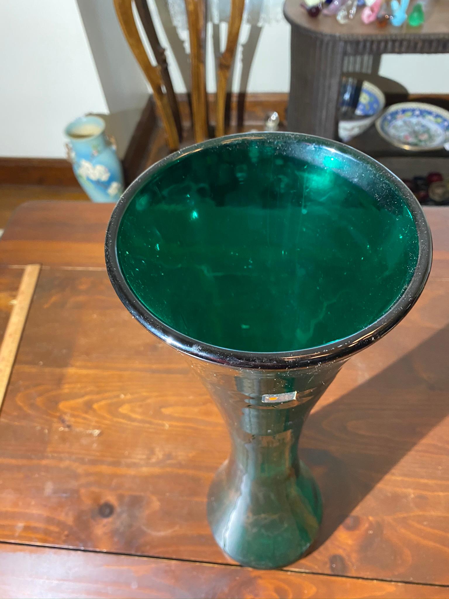 Vintage Blenko Glass Vase in Green