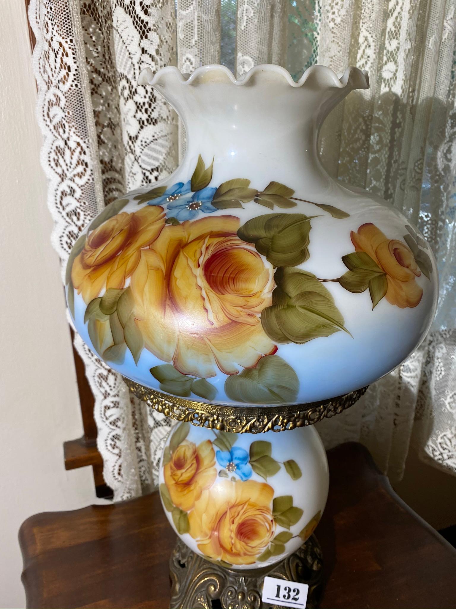 Large Vintage Hand Painted Gone with the Wind Lamp