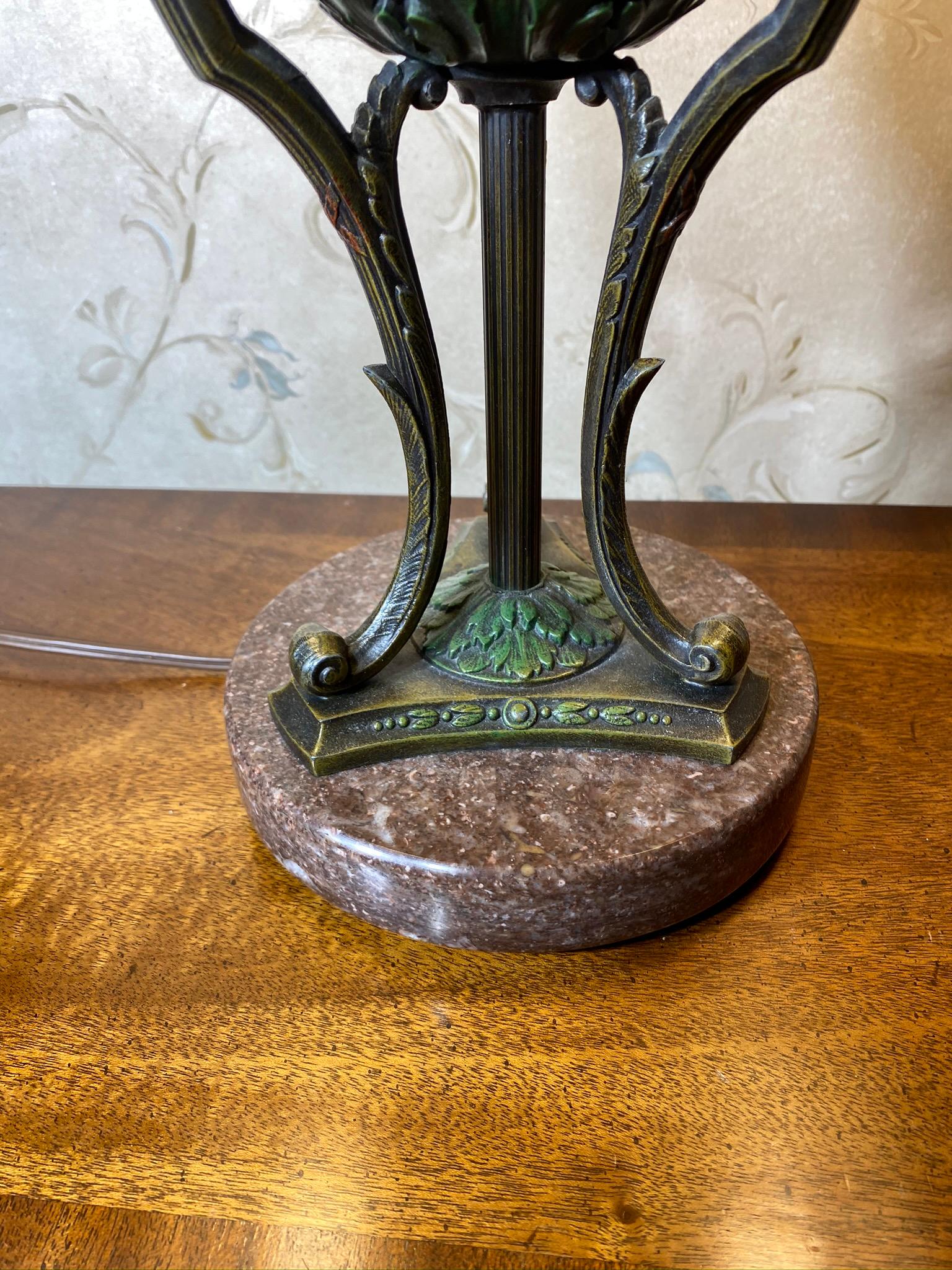 Vintage Metal and Marble Base Italianate Lamp w/Urn