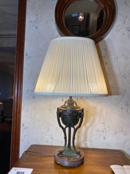 Vintage Metal and Marble Base Italianate Lamp w/Urn