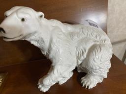 Large Vintage Royal Dux Ceramic Polar Bear