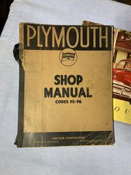 Early Vintage Plymouth Shop Manual & Vintage Plymouth Brochure
