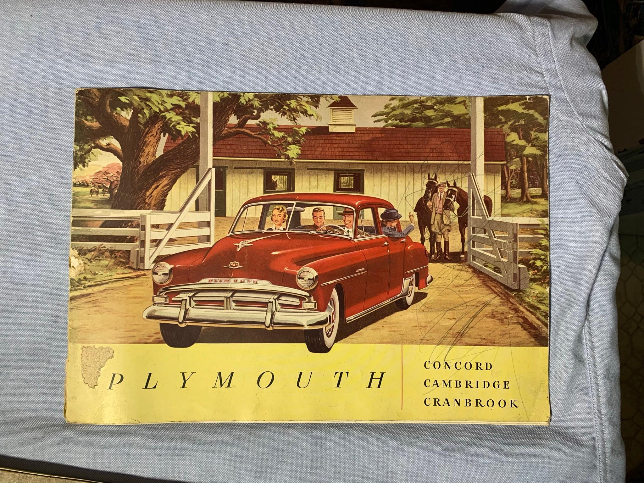 Early Vintage Plymouth Shop Manual & Vintage Plymouth Brochure