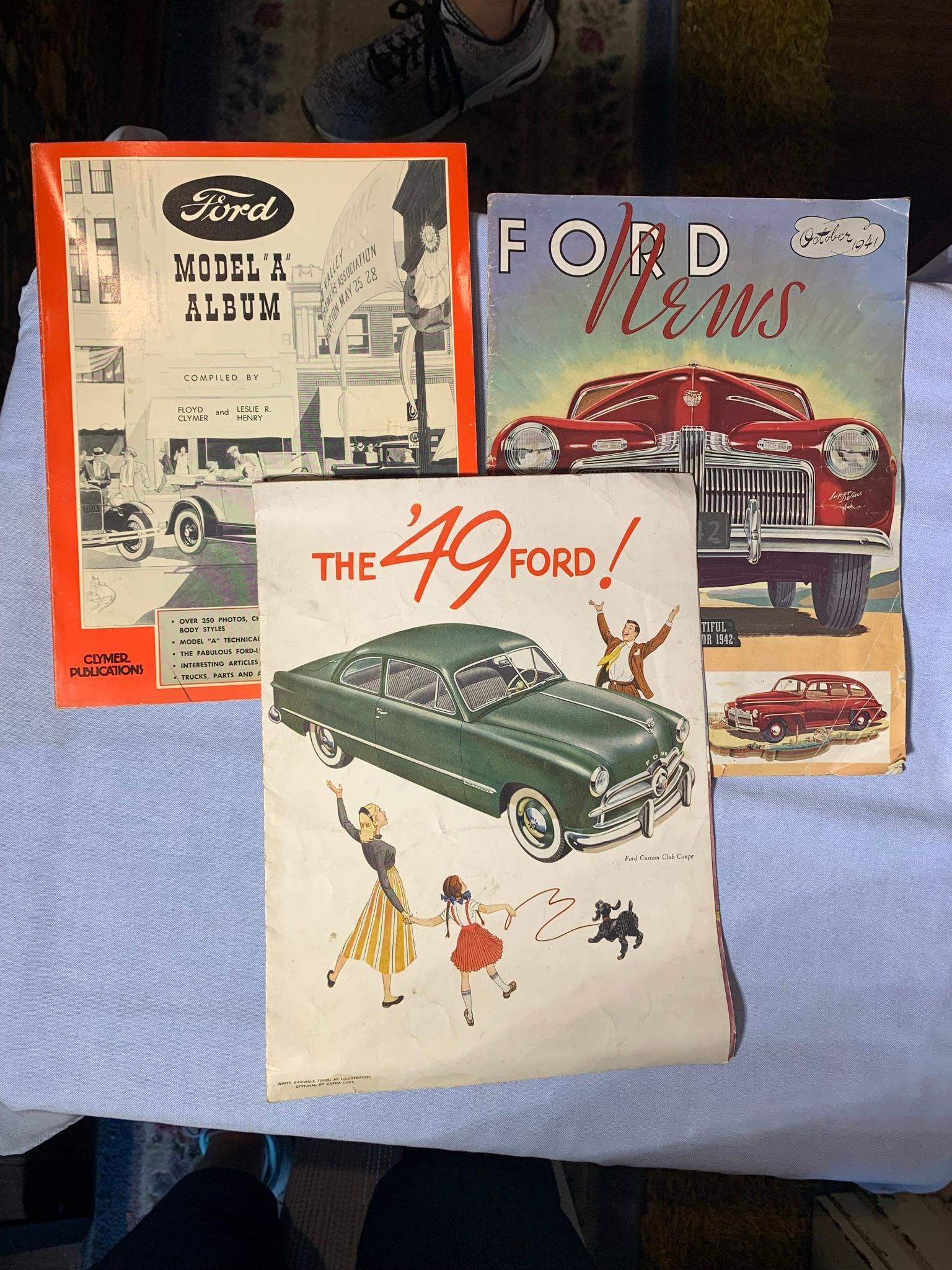 Early Ford Model "A" Album, 1949 Ford Brochure and Early Ford News Magazine