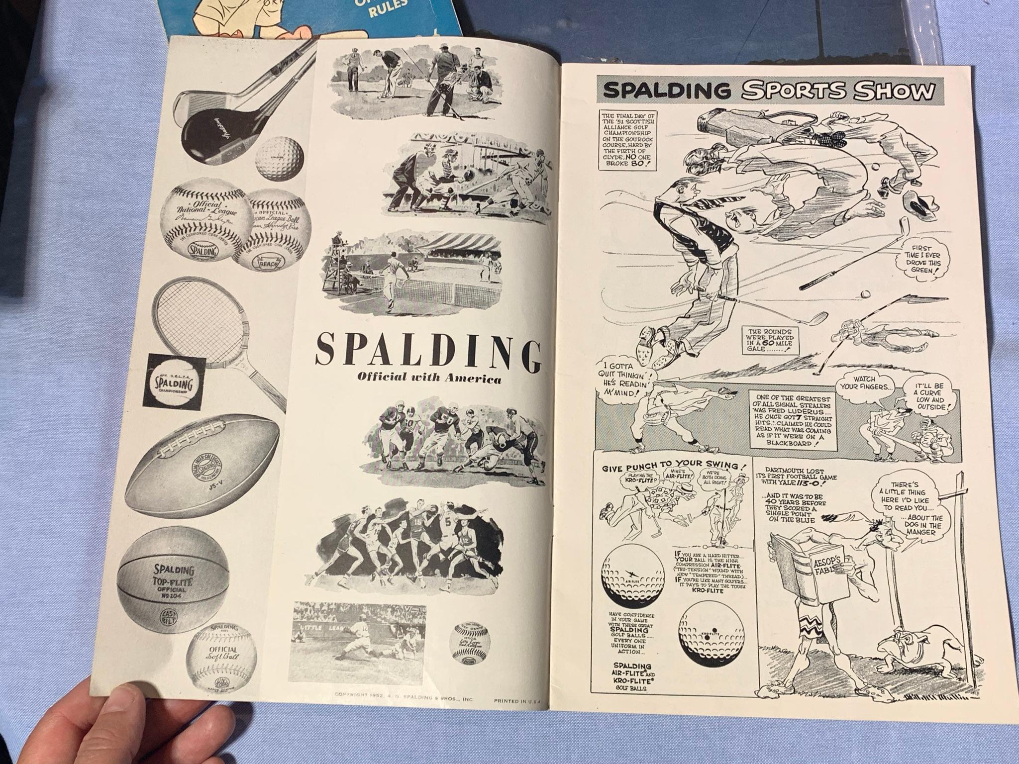 1952 Spalding Sports Show magazine, 1948 The Sporting News Dope Book,