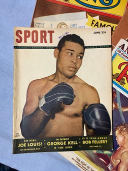 Early Vintage Boxing Magazines "The Ring" & Sport.  How To Box by Joe Louis