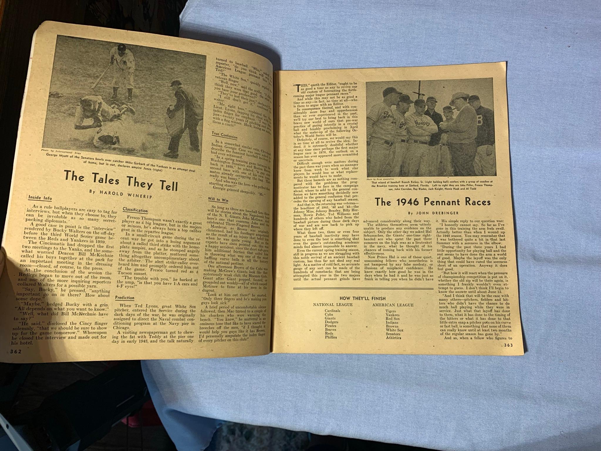 Group of Early Vintage Baseball Magazines, 1948 Standard Network Baseball Calendar