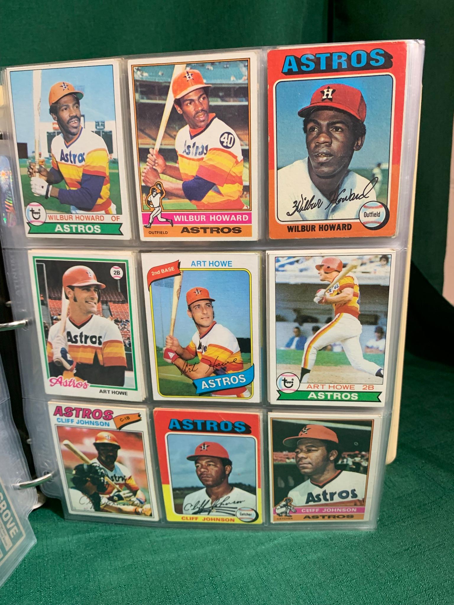 Binder 70's Astros, Braves, Cubs & Dodger Baseball Cards