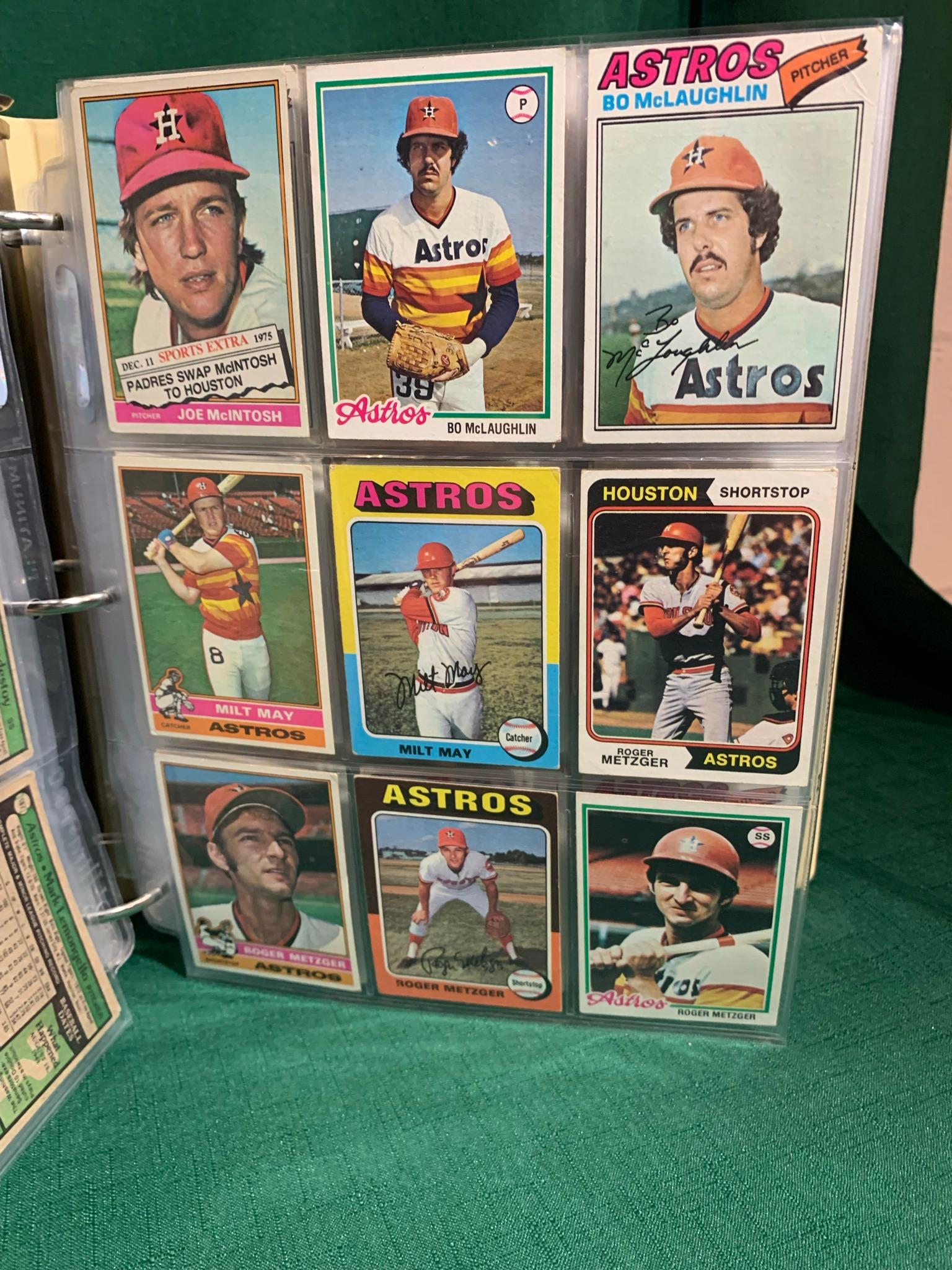 Binder 70's Astros, Braves, Cubs & Dodger Baseball Cards