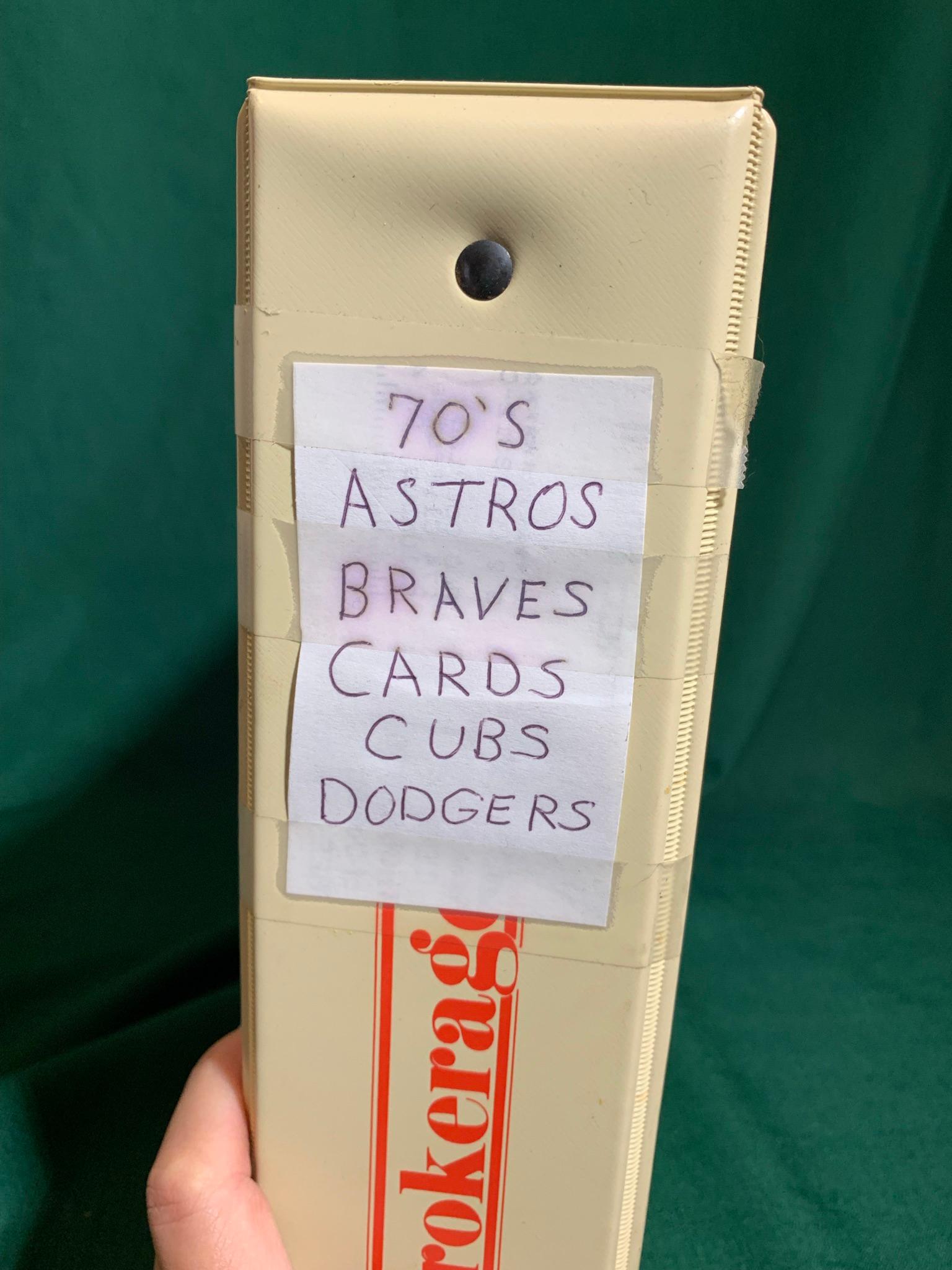 Binder 70's Astros, Braves, Cubs & Dodger Baseball Cards