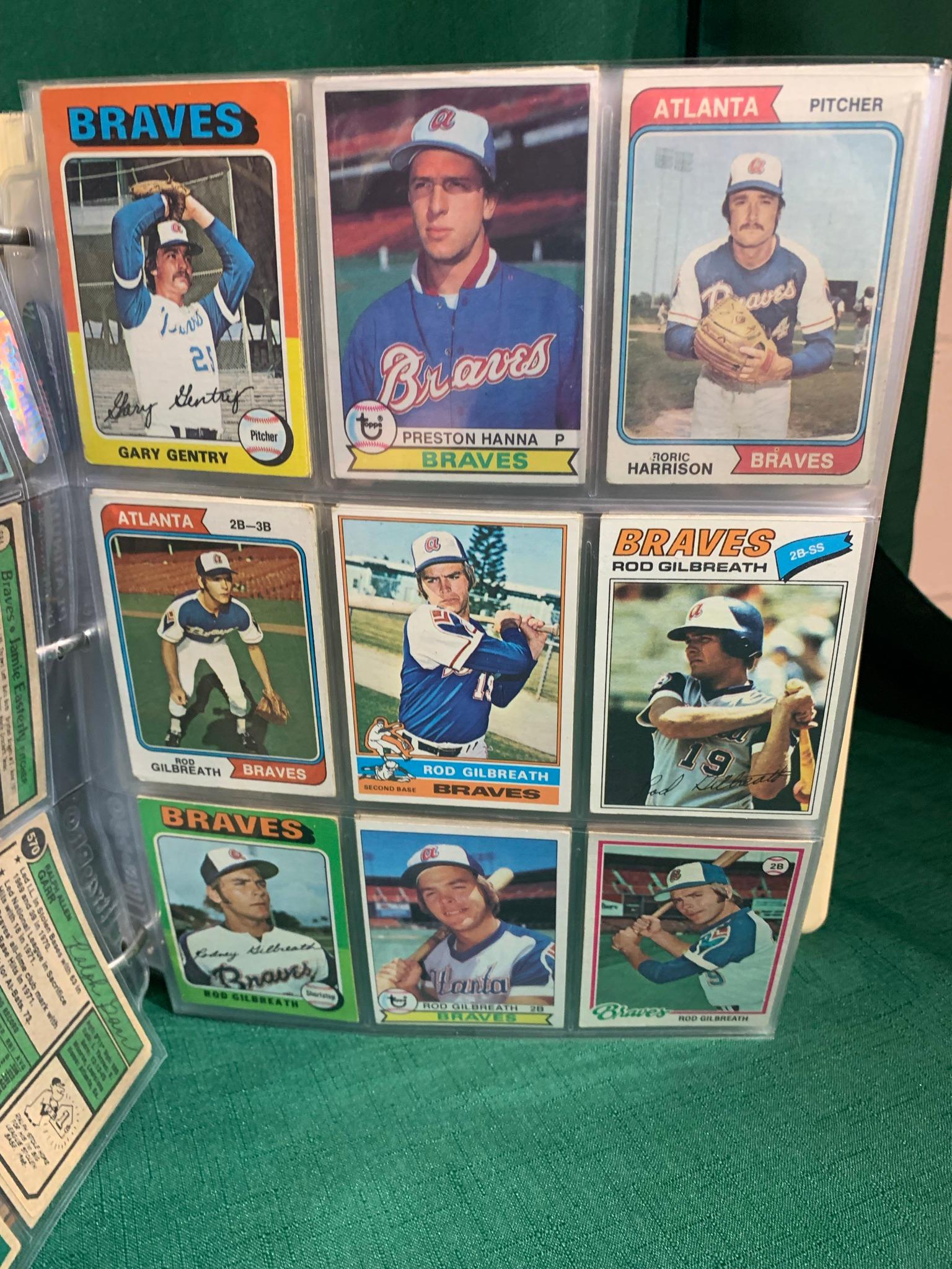 Binder 70's Astros, Braves, Cubs & Dodger Baseball Cards