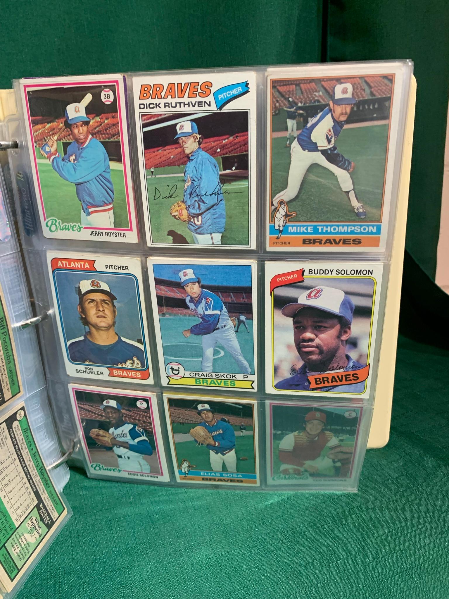 Binder 70's Astros, Braves, Cubs & Dodger Baseball Cards