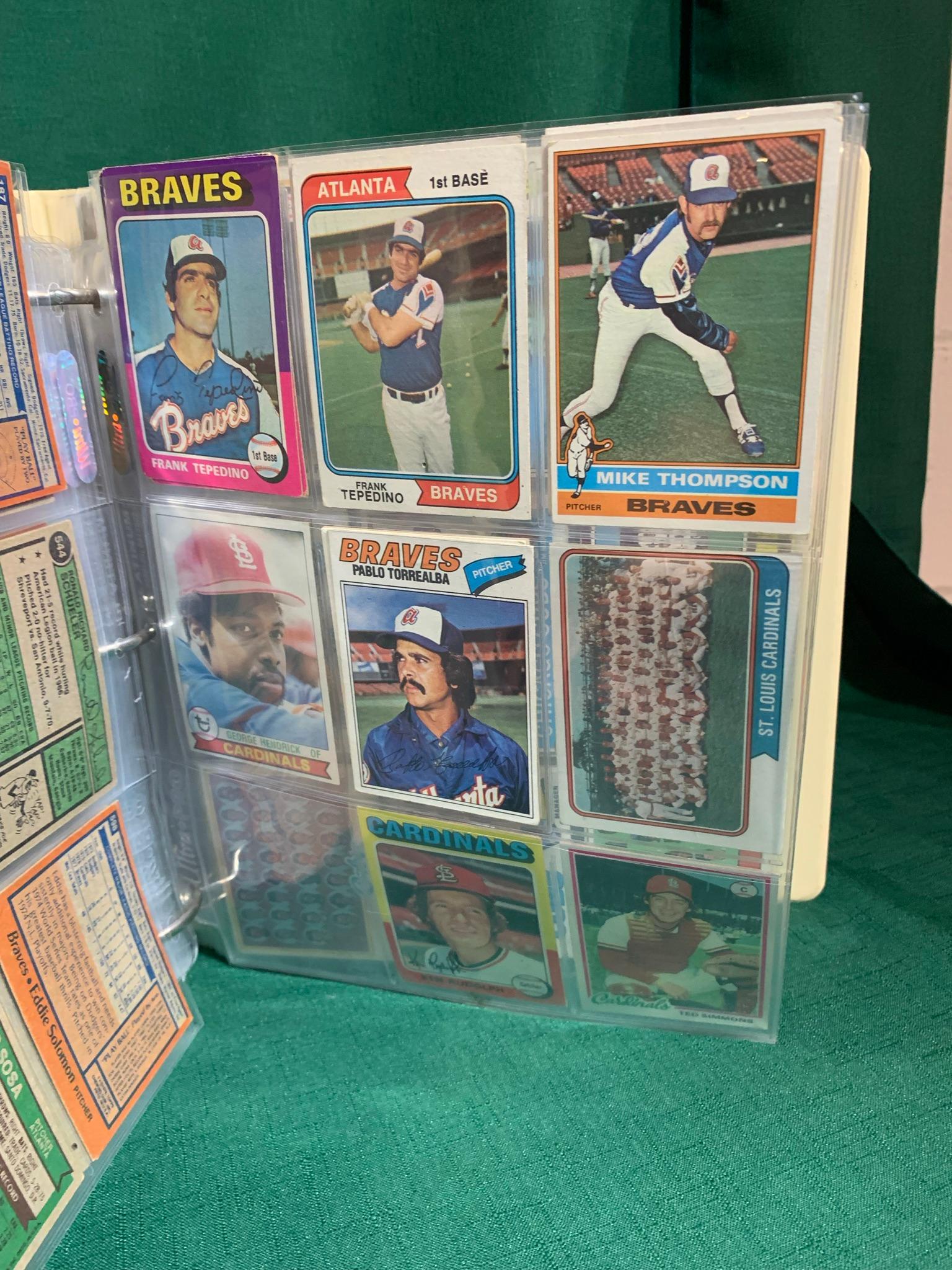 Binder 70's Astros, Braves, Cubs & Dodger Baseball Cards