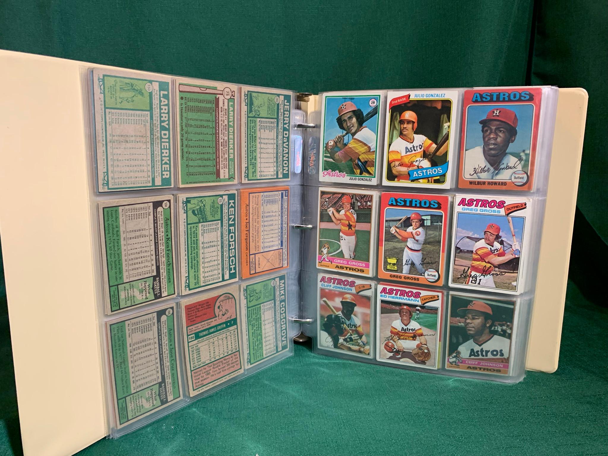 Binder 70's Astros, Braves, Cubs & Dodger Baseball Cards