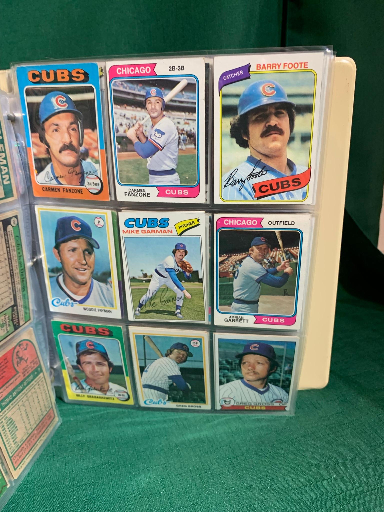 Binder 70's Astros, Braves, Cubs & Dodger Baseball Cards