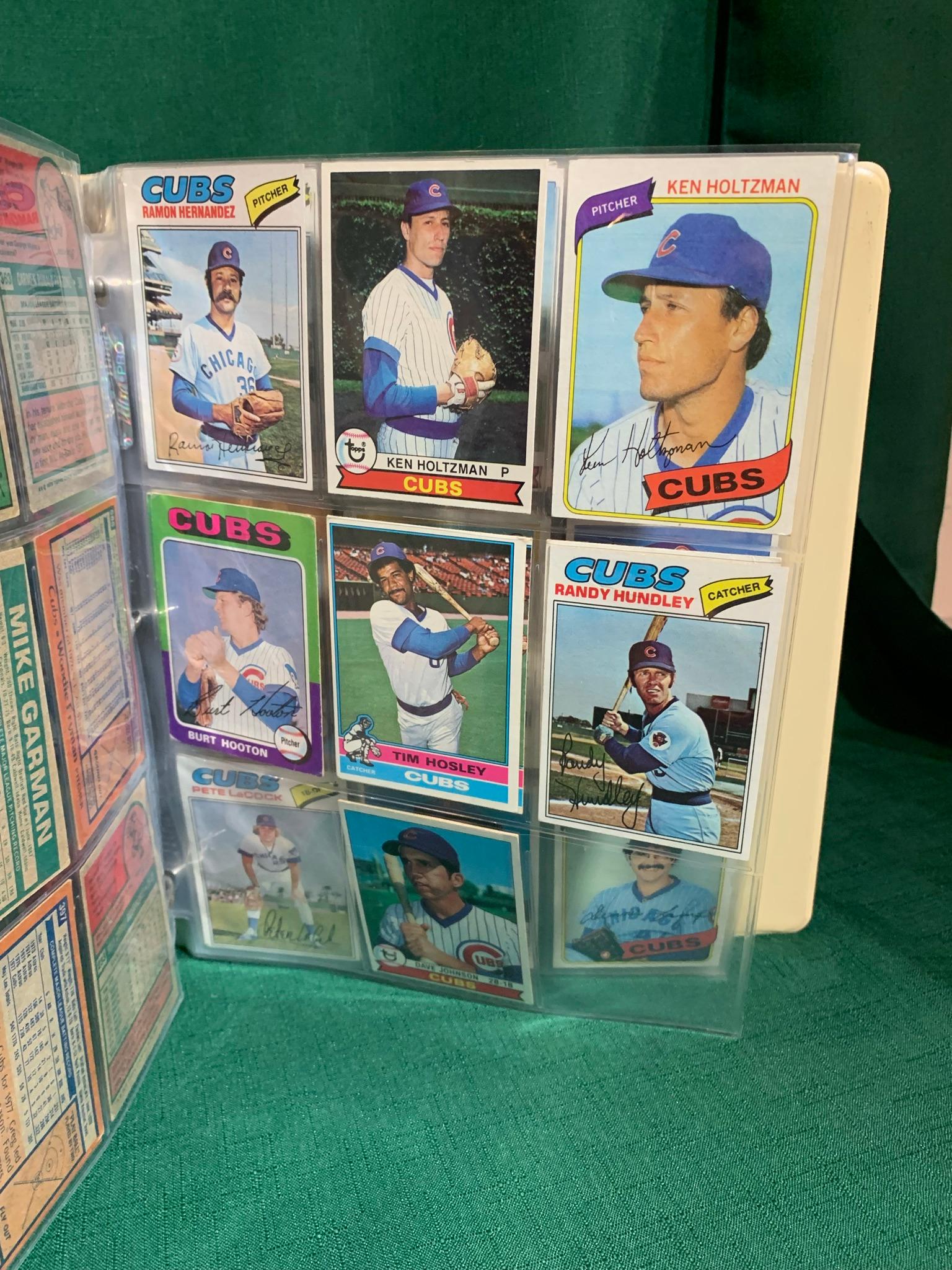 Binder 70's Astros, Braves, Cubs & Dodger Baseball Cards