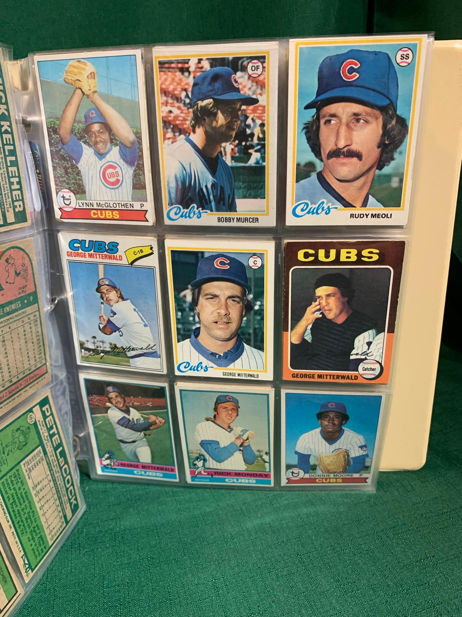 Binder 70's Astros, Braves, Cubs & Dodger Baseball Cards