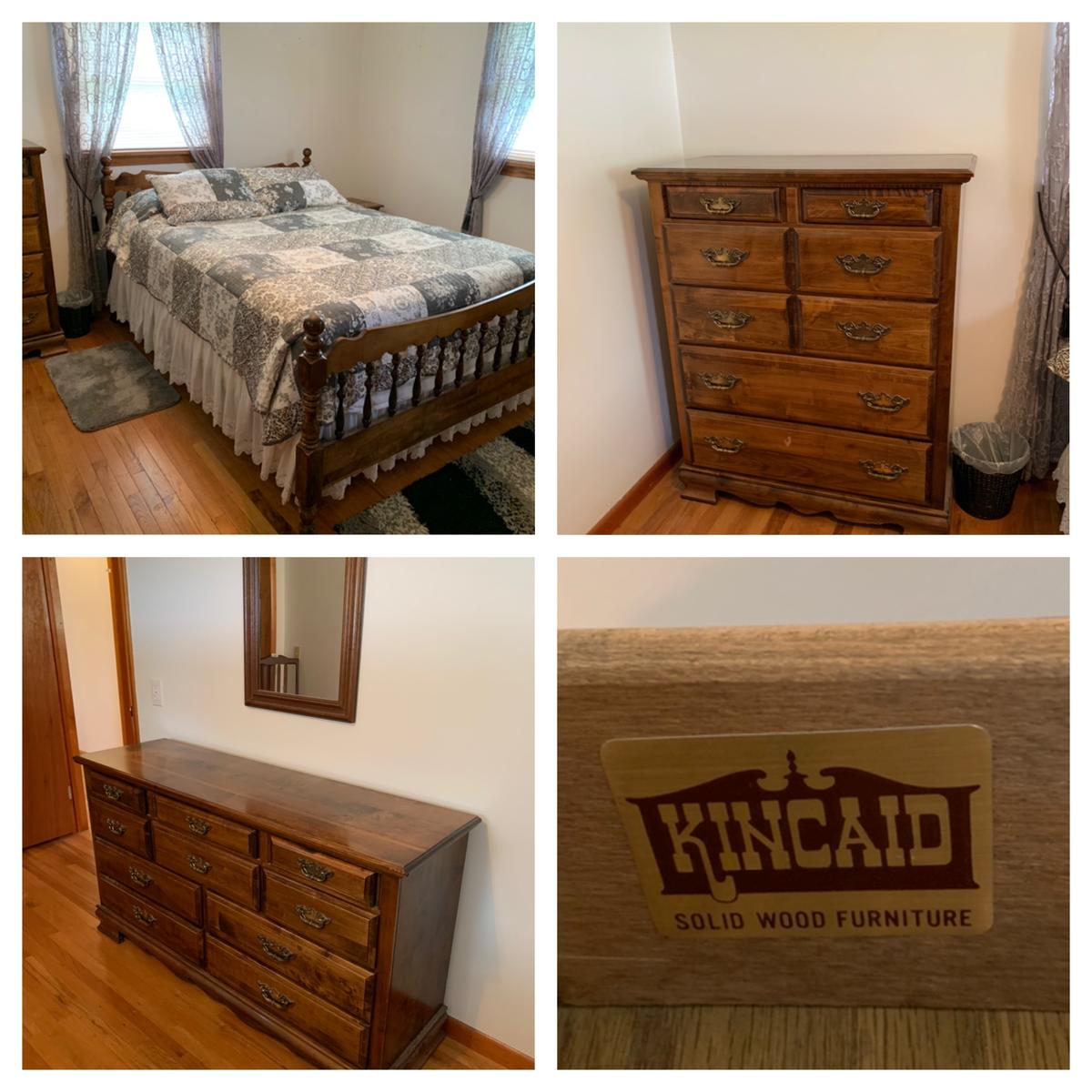 Kincaid Bedroom Set - Dresser with Mirror, Chest of Drawers, Full Size Bed, Night Stand & Mattress