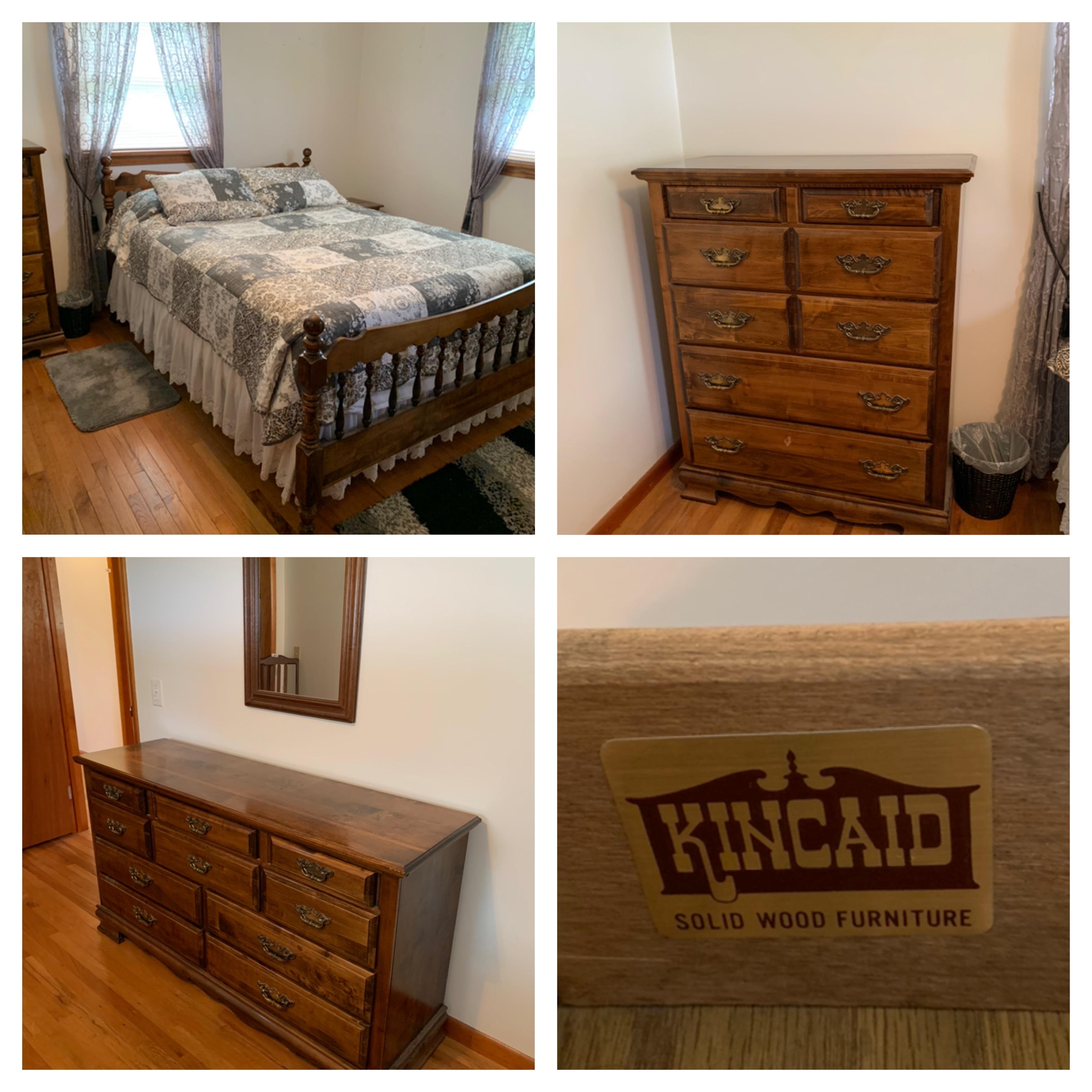 Kincaid Bedroom Set - Dresser with Mirror, Chest of Drawers, Full Size Bed, Night Stand & Mattress