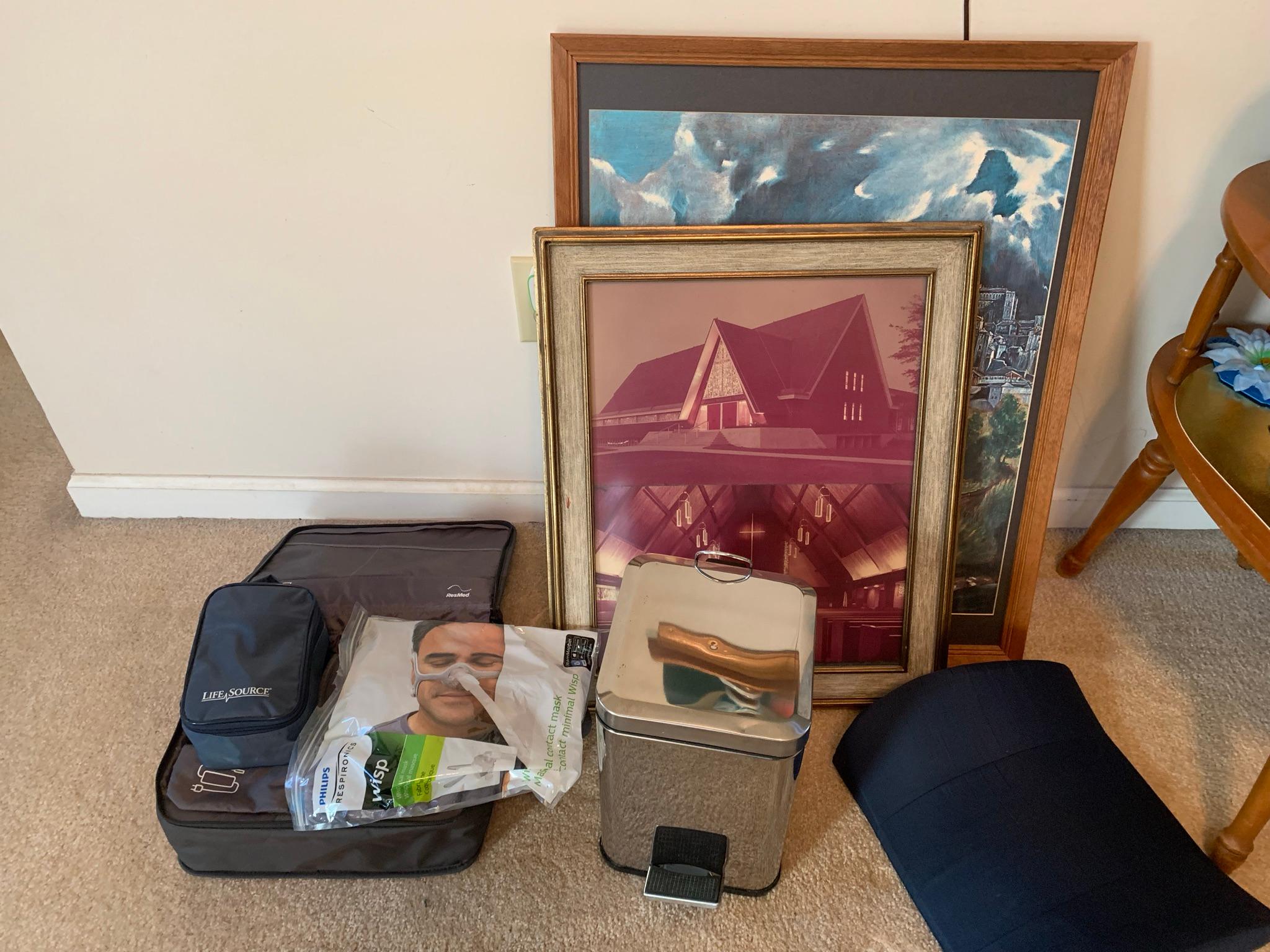 Clean Out Living Room Contents - Electronics, Chair, Frames, Books & More.  See Photos