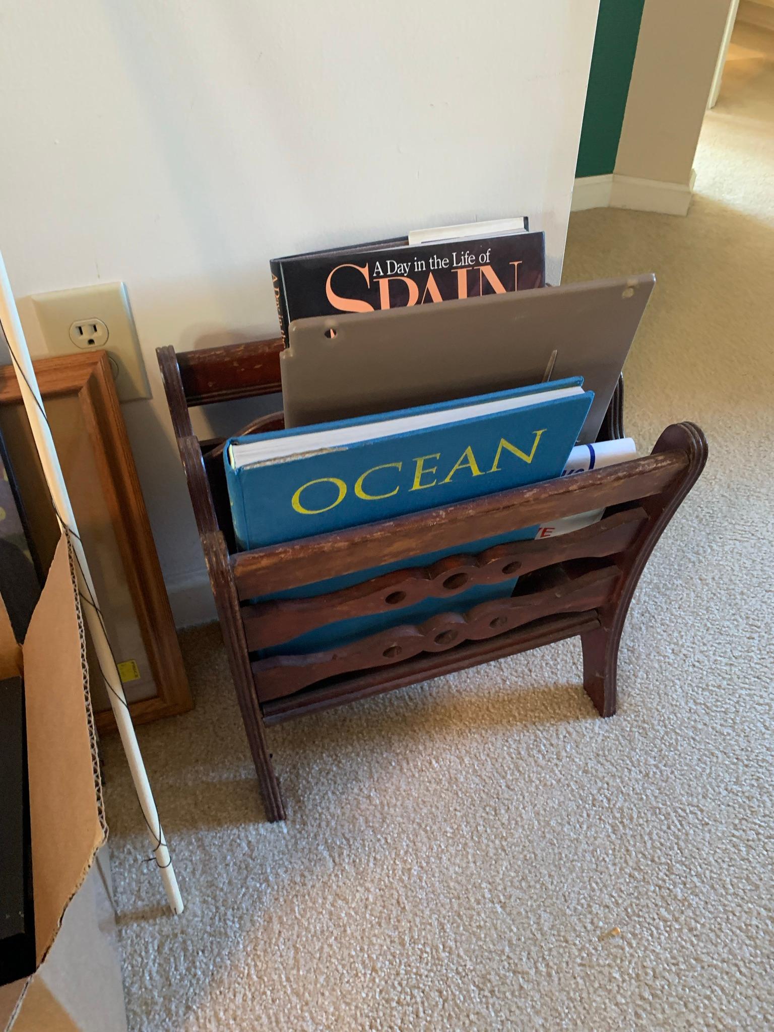 Clean Out Living Room Contents - Electronics, Chair, Frames, Books & More.  See Photos