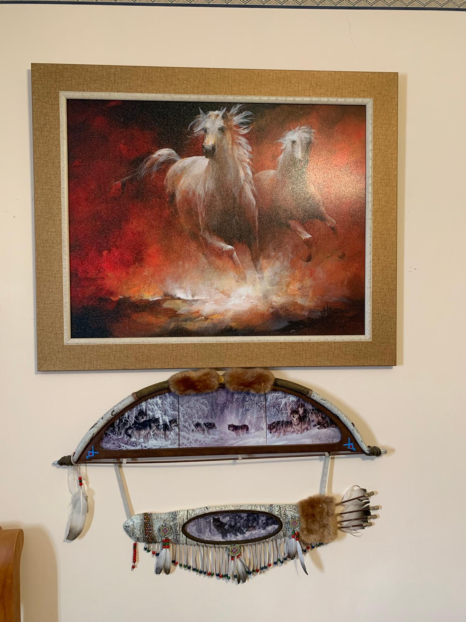 Native American Style Art, Dream Catchers, Conestoga Wagon Lamp, Blanket Rack, Rug & More