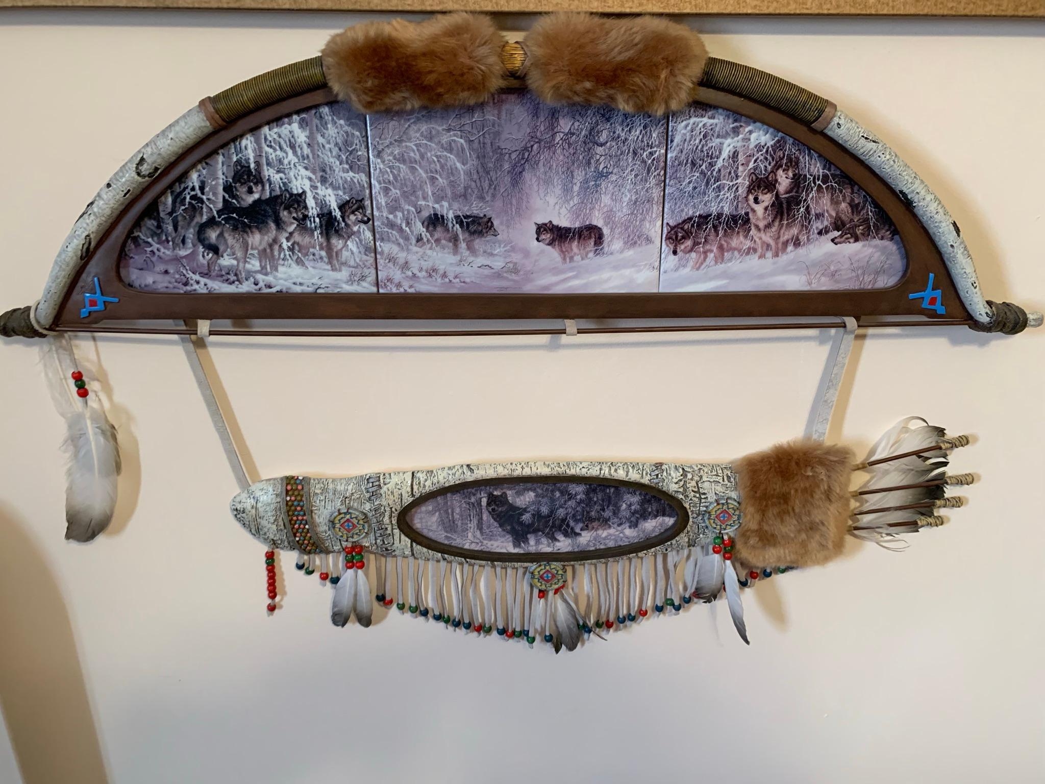 Native American Style Art, Dream Catchers, Conestoga Wagon Lamp, Blanket Rack, Rug & More